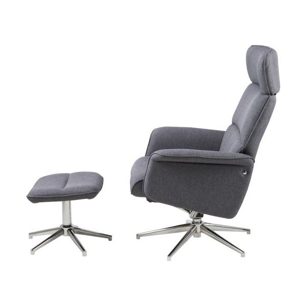 Tamsiai pilkas atlošiamas fotelis su atramomis kojoms Actona Alura-image-3