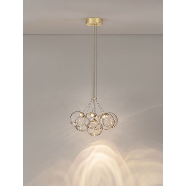 Žalvario spalvos iš stiklo kabantis šviestuvas LED su pritemdymo funkcija ø 42 cm Blazik – Nova Luce-image-2