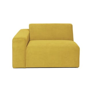 Geltonos spalvos aksominės sofos modulis Scandic Sting, 124 cm, kairysis kampas