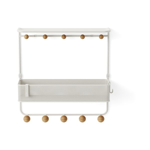 Balta natūralaus metalo sieninė pakaba su lentyna Estique - Umbra-image-4