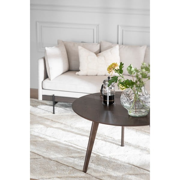 Kavos staliukas tamsiai rudos spalvos iš ąžuolo ø 90 cm Yumi – Rowico-image-1