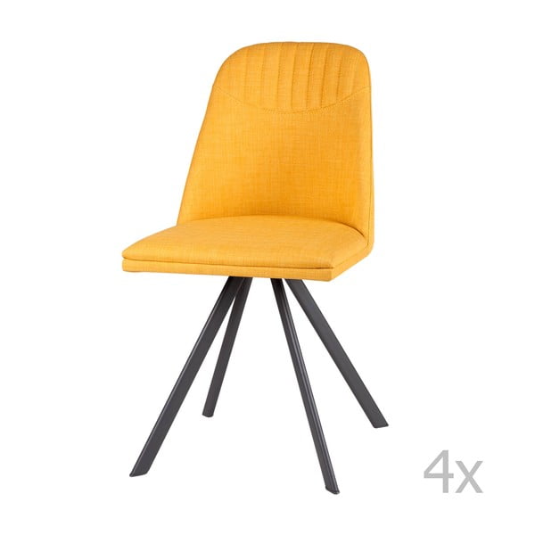 4 geltonų valgomojo kėdžių rinkinys sømcasa Cris