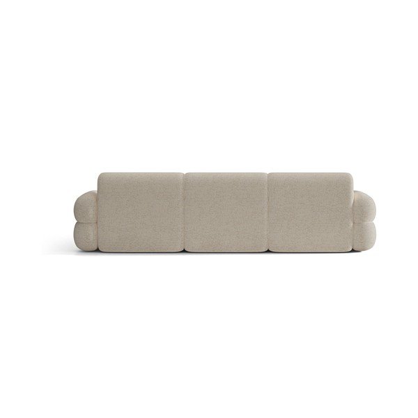 Kreminės spalvos kampinė sofa iš šenilinio audinio (su dešiniuoju kampu/su gultu) Neo – Micadoni -image-3
