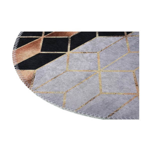 Skalbiamas apvalios formos kilimas juodos ir baltos spalvos ø 120 cm – Vitaus-image-2