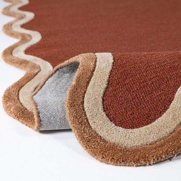 Rankų darbo terakotos spalvos iš vilnos mišinio kilimas 120x170 cm Rivo Wool – Flair Rugs-image-2
