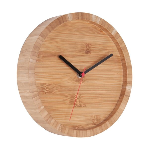Karlsson Tom rudas bambukinis sieninis laikrodis, ⌀ 26 cm-image-1