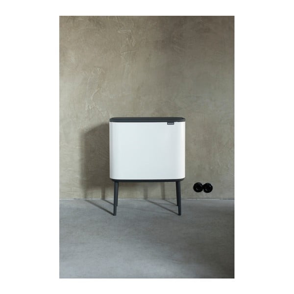 Iš plieno šiukšliadėžė baltos spalvos rūšiavimui/galima atidaryti palietus 33 l Bo Touch Bin – Brabantia-image-3