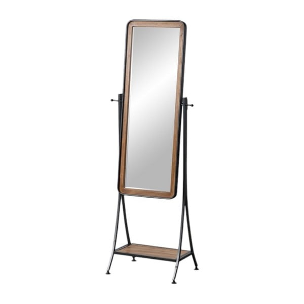 Pastatomas veidrodis su lentyna su medžio masyvo rėmu 62x174 cm – Ixia