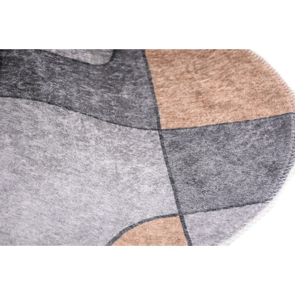 Skalbiamas apvalios formos kilimas pilkos spalvos ø 120 cm Yuvarlak – Vitaus-image-2