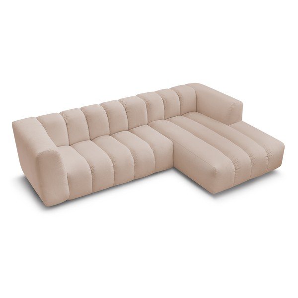 Smėlio spalvos kampinė sofa (su dešiniuoju kampu/su gultu) Talia – Bobochic Paris-image-4