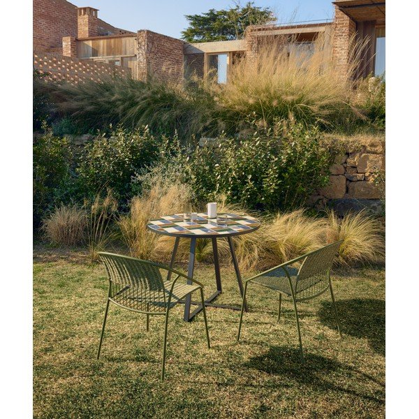 Iš keraminės plokštės apvalios formos sodo valgomojo stalas ø 90 cm Tella – Kave Home-image-1