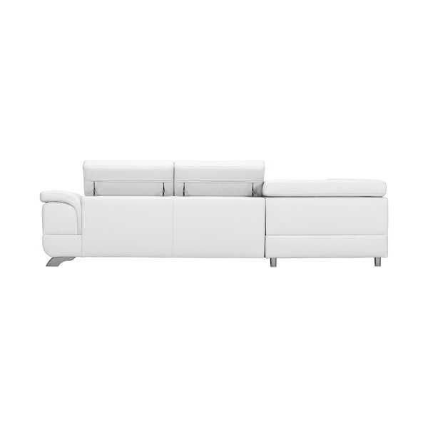 Balta odinė kampinė sofa-lova su dėže "Windsor & Co Sofas Gamma", kairysis kampas-image-2