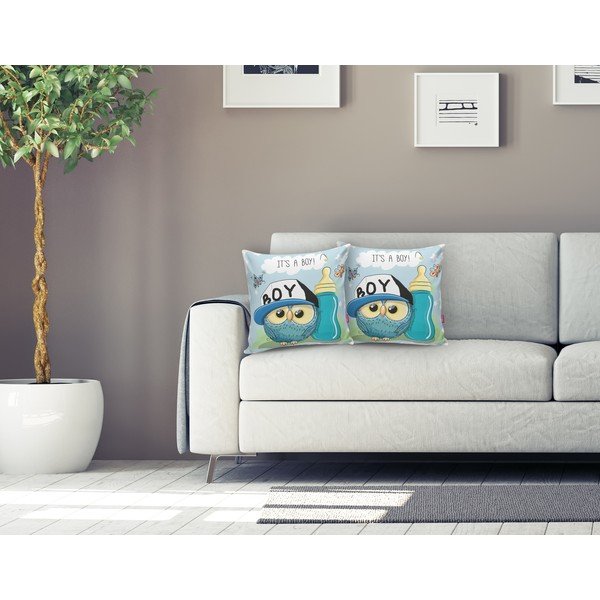 Vaikiškas pagalvės užvalkalas 43x43 cm Boy Owl – Mila Home-image-1