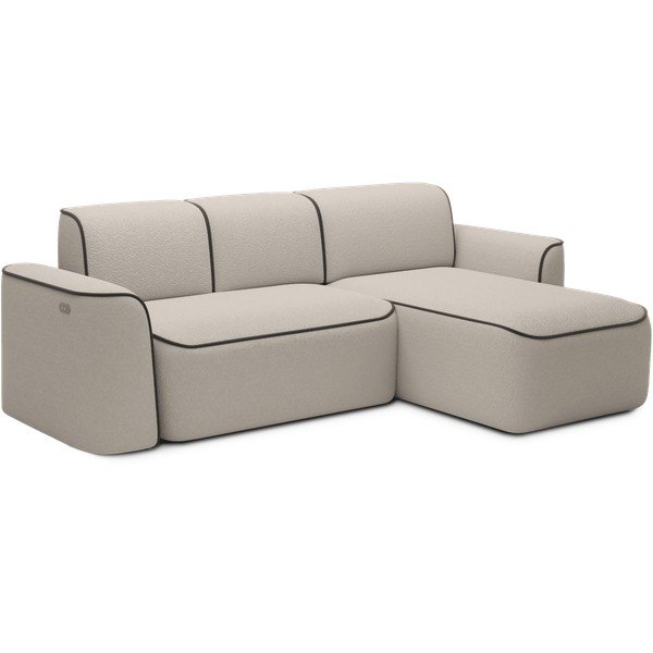 Smėlio spalvos iš boucle kampinė sofa (su dešiniuoju kampu/su gultu) Ume – ELTAP-image-3