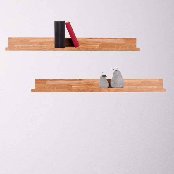 Iš ąžuolo masyvo sieninė lentyna natūralios spalvos paveikslėliams 80 cm Kalle – Interia Home & Living-image-1