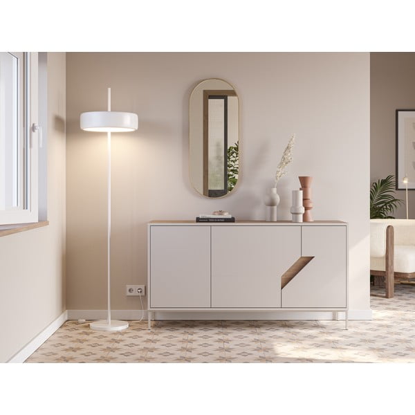 Šoninė spintelė kreminės spalvos/natūralios spalvos iš ąžuolo 150x80x40 cm Lilou – Marckeric-image-1