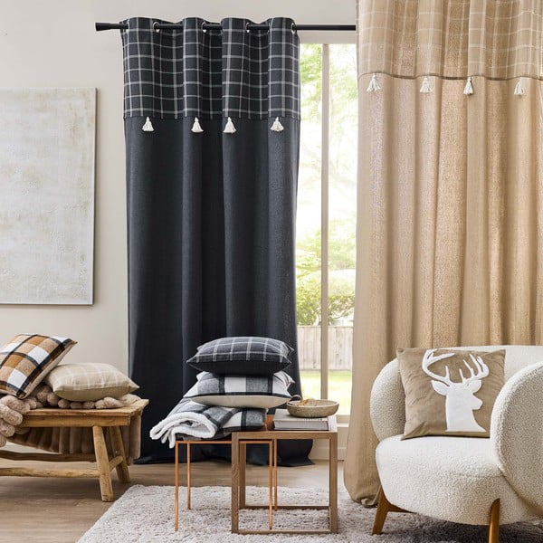 Pilkos spalvos iš sherpa vilnos antklodė ir pledas 125x150 cm Ecossais – douceur d'intérieur-image-4