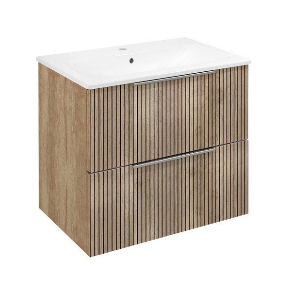 Pakabinama spintelė be kriauklės natūralios spalvos iš ąžuolo 58x54 cm Cirasa – Sapho