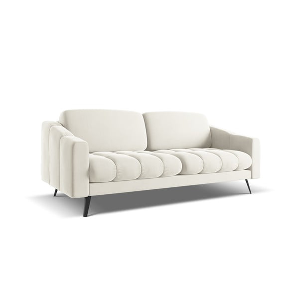 Baltos spalvos iš velveto sofa 202 cm Nalu – Makamii-image-2