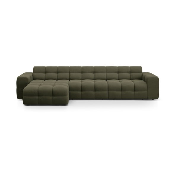 Žalios spalvos kampinė sofa (su kairiuoju kampu/su gultu) Kendal – Micadoni 