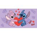 Violetinės spalvos iš medvilnės vaikiškas rankšluostis 70x140 cm Lilo and Stitch "Kiss" – Jerry Fabrics