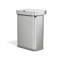 Sidabrinės spalvos iš plieno bekontaktė šiukšliadėžė 58 l Sensor – simplehuman