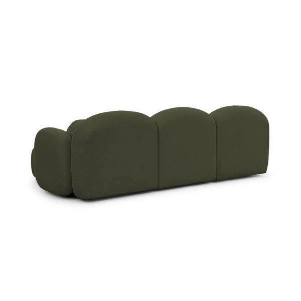 Žalios spalvos kampinė sofa iš boucle (su dešiniuoju kampu/su gultu) Orbit – Ropez-image-3