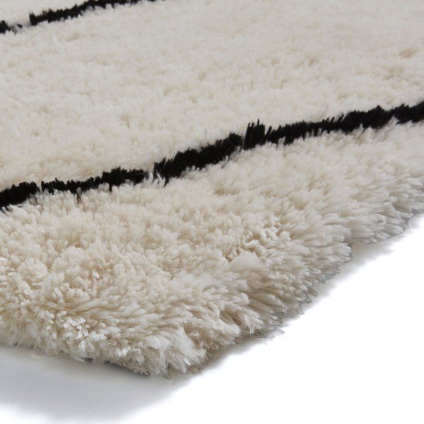 Smėlio ir juodos spalvos rankomis siūtas kilimas Think Rugs Morocco Ivory & Black, 120 x 170 cm-image-2