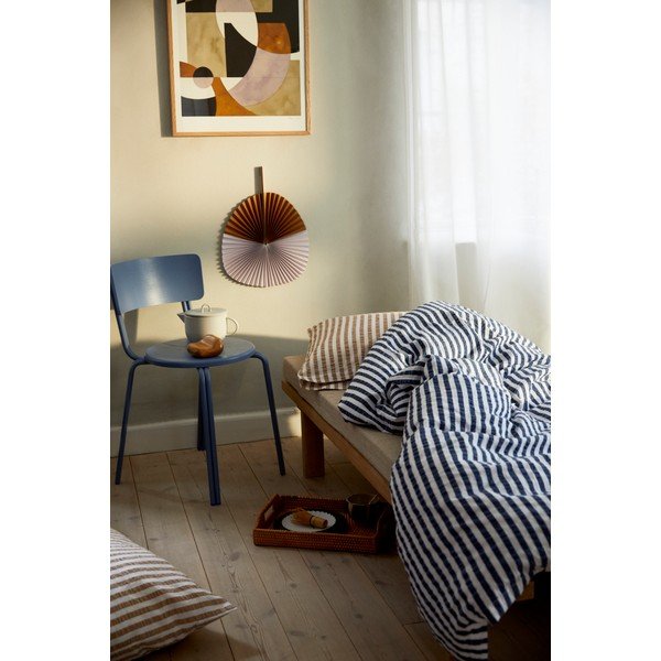 Viengulė/itin ilga patalynė baltos spalvos/tamsiai mėlynos spalvos banguotos tekstūros 140x220 cm Bæk&Bølge – JUNA-image-4