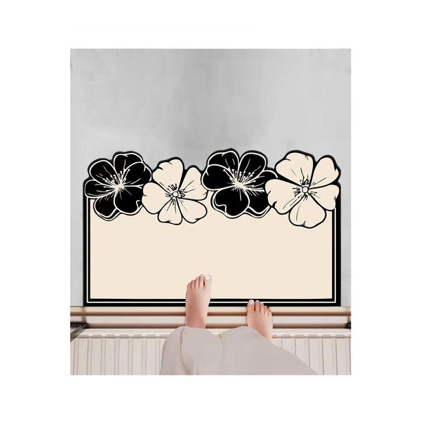 Juodos spalvos/kreminės spalvos vonios kilimėlis 60x100 cm Morpho – Foutastic-image-2