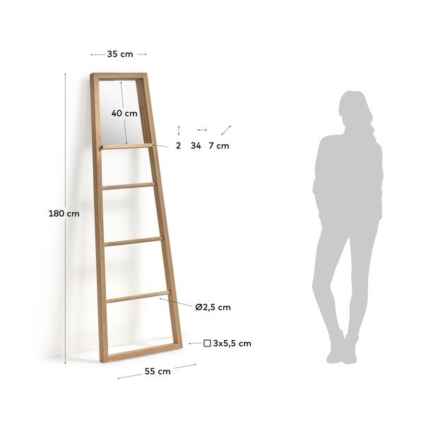 Dekoratyvinės kopėčios iš raudonmedžio Kave Home Flavina-image-3