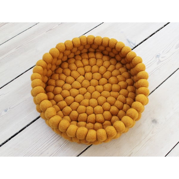 Garstyčių geltonumo vilnos kamuoliukų krepšys Wooldot Ball Basket, ⌀ 28 cm