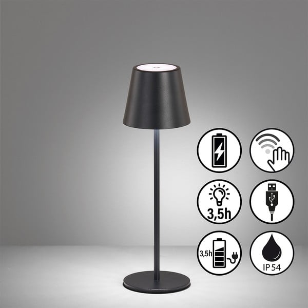 Stalinis šviestuvas juodos spalvos LED (aukštis 36,5 cm) su metaliniu gaubtu Viletto – Fischer & Honsel-image-3