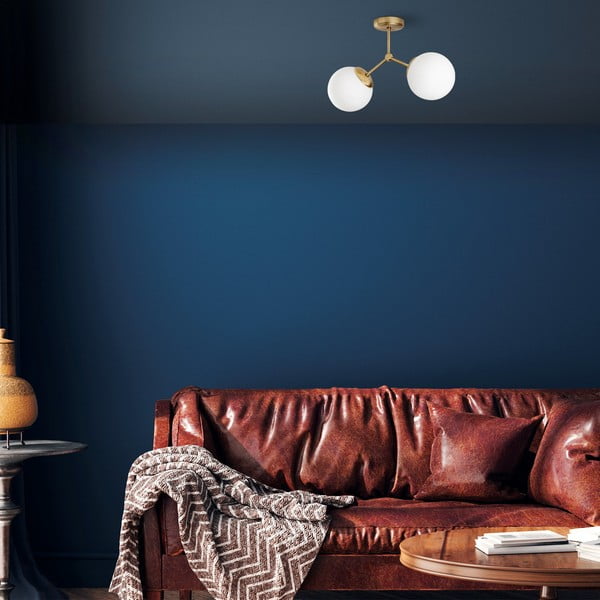 Baltos spalvos/žalvario spalvos lubinis šviestuvas 15x44 cm su stiklo gaubtu Damar – Opviq lights-image-4
