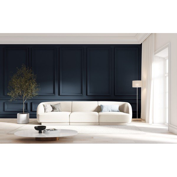 Smėlio spalvos aksominė sofa 259 cm Miley - Micadoni Home-image-1