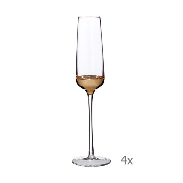 Premier Housewares Horizon 4 šampano taurių rinkinys su aukso detalėmis