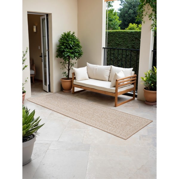 Smėlio spalvos/dramblio kaulo spalvos lauko kilimas 80x250 cm Duet Kona – NORTHRUGS-image-2