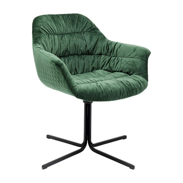 Žalia kėdė su aksomo apmušalais Kare Design Swivel