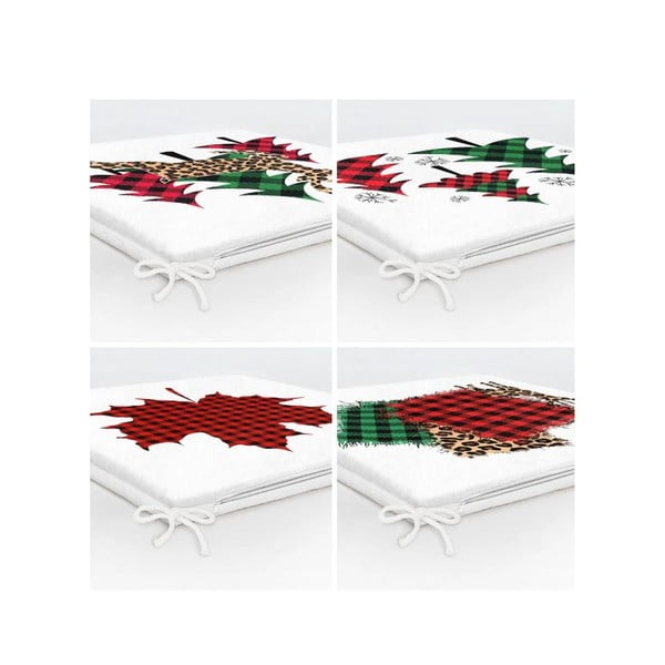 Sėdynės pagalvėlės 4 vnt. su Kalėdų motyvu 40x40 cm Tartan – Mila Home-image-2