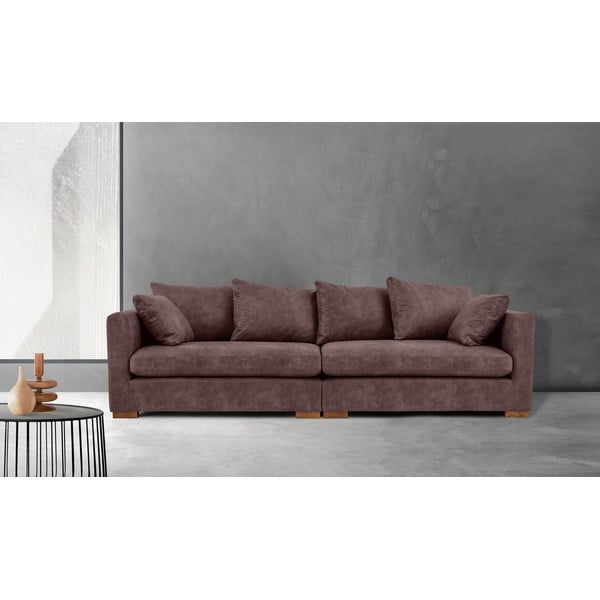 Iš dirbtinės odos sofa tamsiai rudos spalvos 266 cm Hamburg – Scandic-image-1