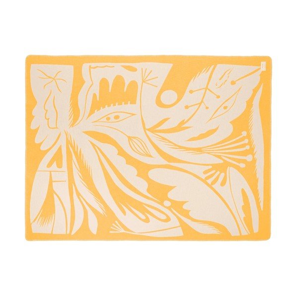 Geltonos spalvos antklodė ir pledas 165x200 cm Lino – noo.ma