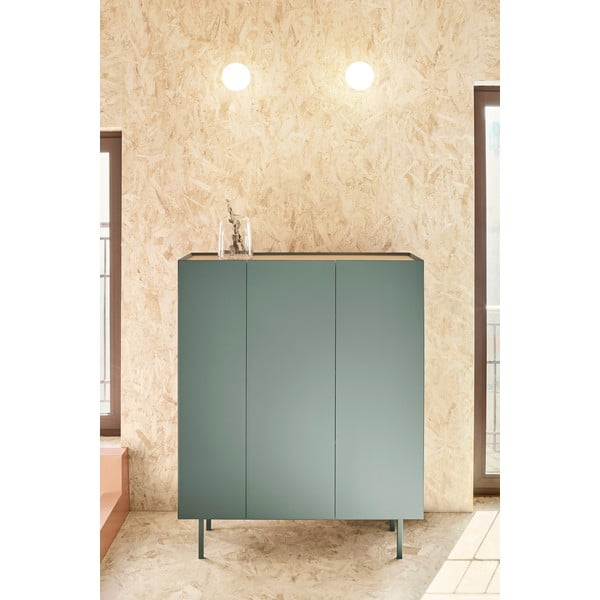 Aukšta šoninė spintelė žalios spalvos iš ąžuolo 95x120 cm Arista – Teulat-image-1