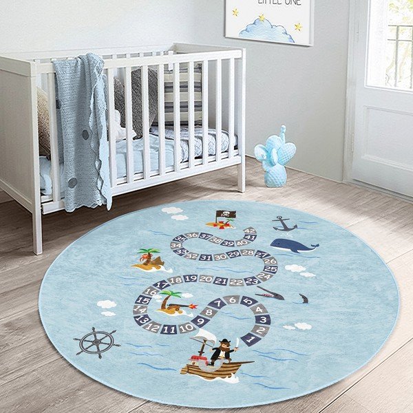 Vaikiškas kilimas šviesiai mėlynos spalvos ø 100 cm Comfort – Mila Home-image-3