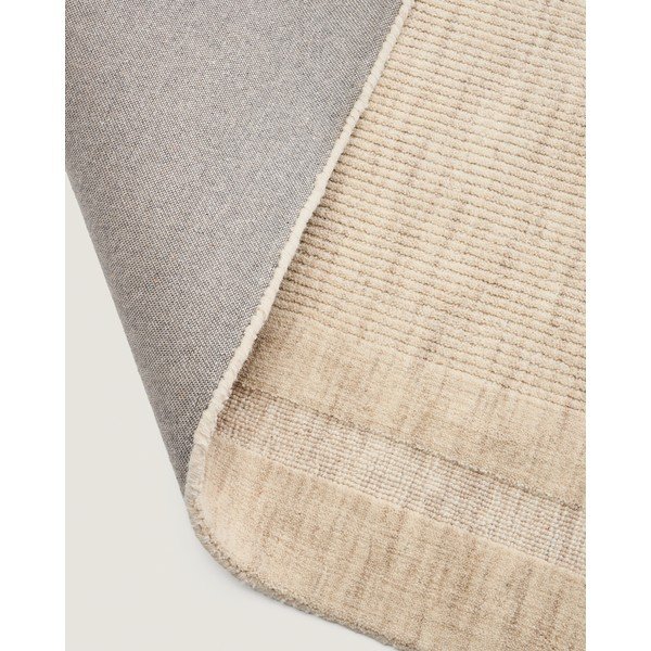 Rankų darbo kreminės spalvos iš vilnos kilimas 200x300 cm Dalena – Kave Home-image-4