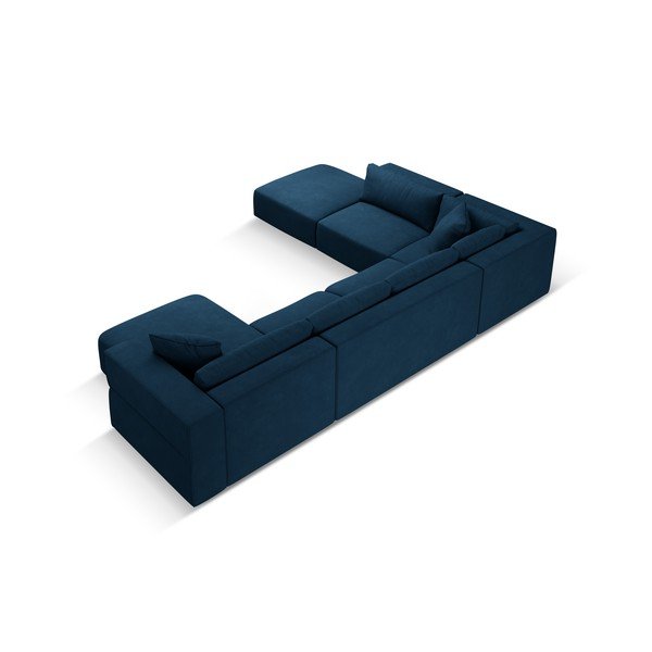 Kampinė sofa mėlynos spalvos (su kairiuoju kampu/„U“ formos) Esther – Milo Casa-image-3