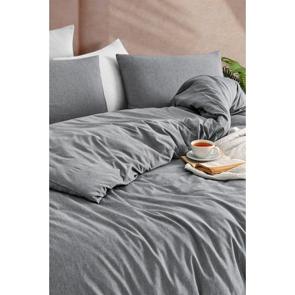 Viengulė patalynė antracito spalvos 140x200 cm Yarn Dyed – Mijolnir-image-1