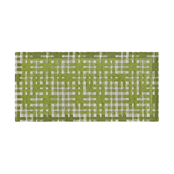 Skalbiamas kilimas žalios spalvos 55x240 cm Dama Verde – Floorita