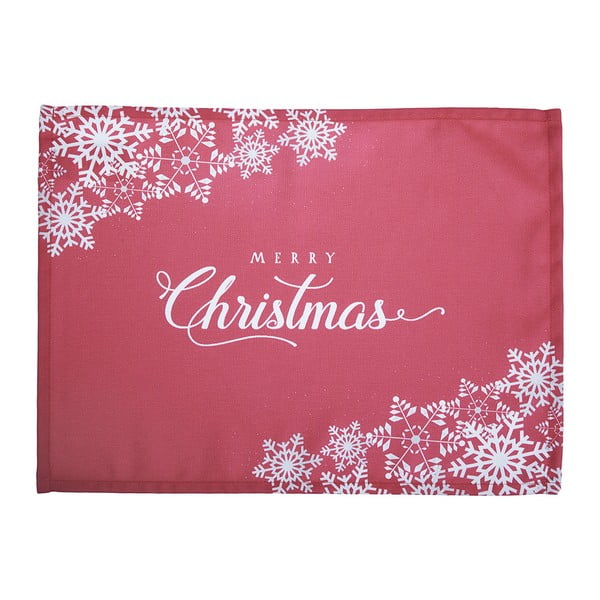 2 raudonų paklodžių su kalėdiniu motyvu rinkinys Mike & Co. NEW YORK Medus Linksmų Kalėdų, 33 x 45 cm