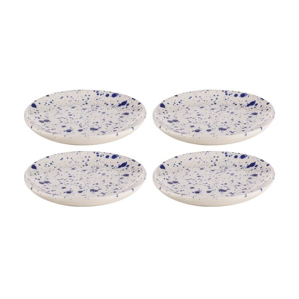 Desertinės lėkštės baltos spalvos/mėlynos spalvos iš akmens masės 4 vnt. ø 18 cm Carnival – Ladelle