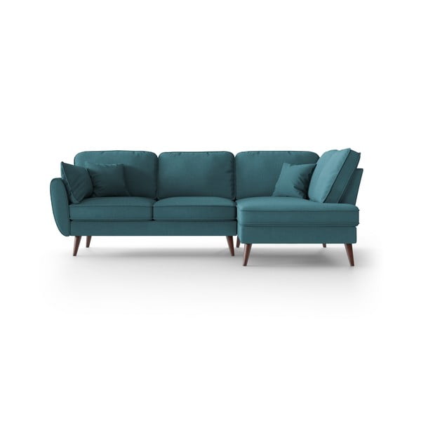 Turkio spalvos kampinė sofa My Pop Design Auteuil, dešinysis kampas